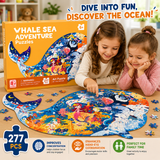 277 Pcs Whale Sea Adventure Shaped Jigsaw Puzzle for Kids (88635)