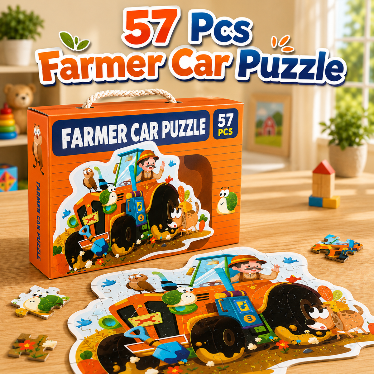57 Pcs Farmer Car Jigsaw Puzzle for Kids (88728)