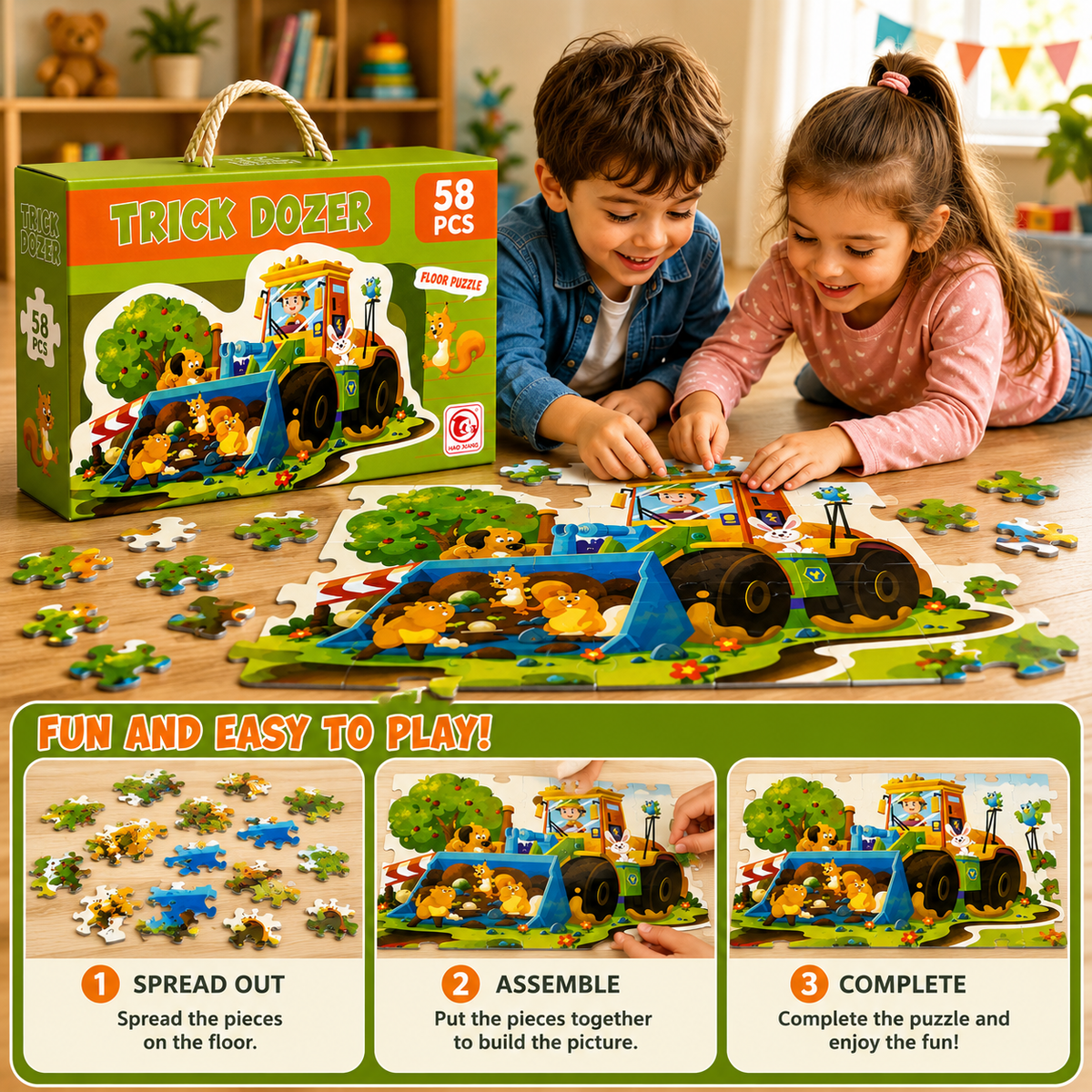 58 Pcs Trick Dozer Puzzle for Kids (88731)