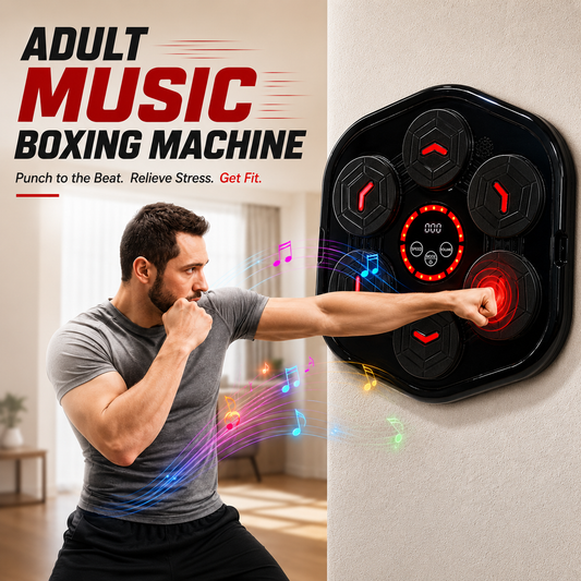 Adult music boxing machine wall mounted smart boxing trainer with LED lights and Bluetooth music