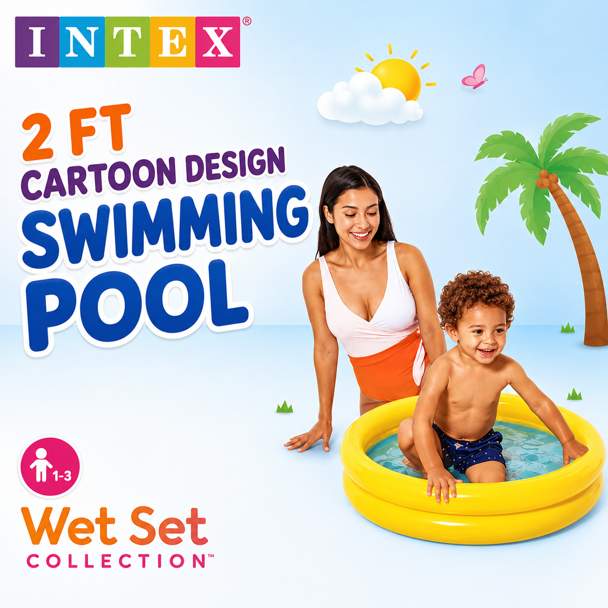 Intex Cartoon Design Inflatable Baby Pool For Kids (59409)