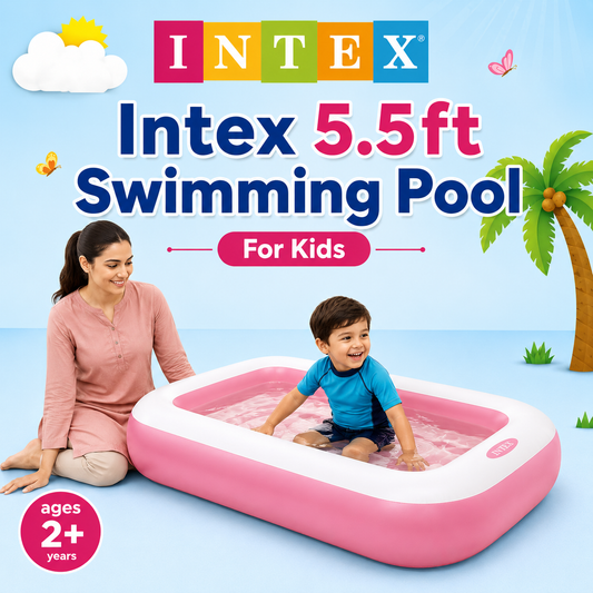 Intex 5.5ft rectangular inflatable swimming pool for kids and family backyard water fun