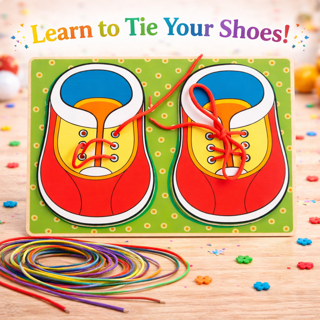 Montessori Shoe Lacing Board – Learn to Tie Shoelaces Training Toy (2025-34)