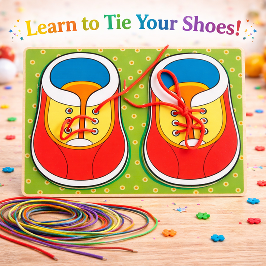 Montessori Shoe Lacing Board – Learn to Tie Shoelaces Training Toy