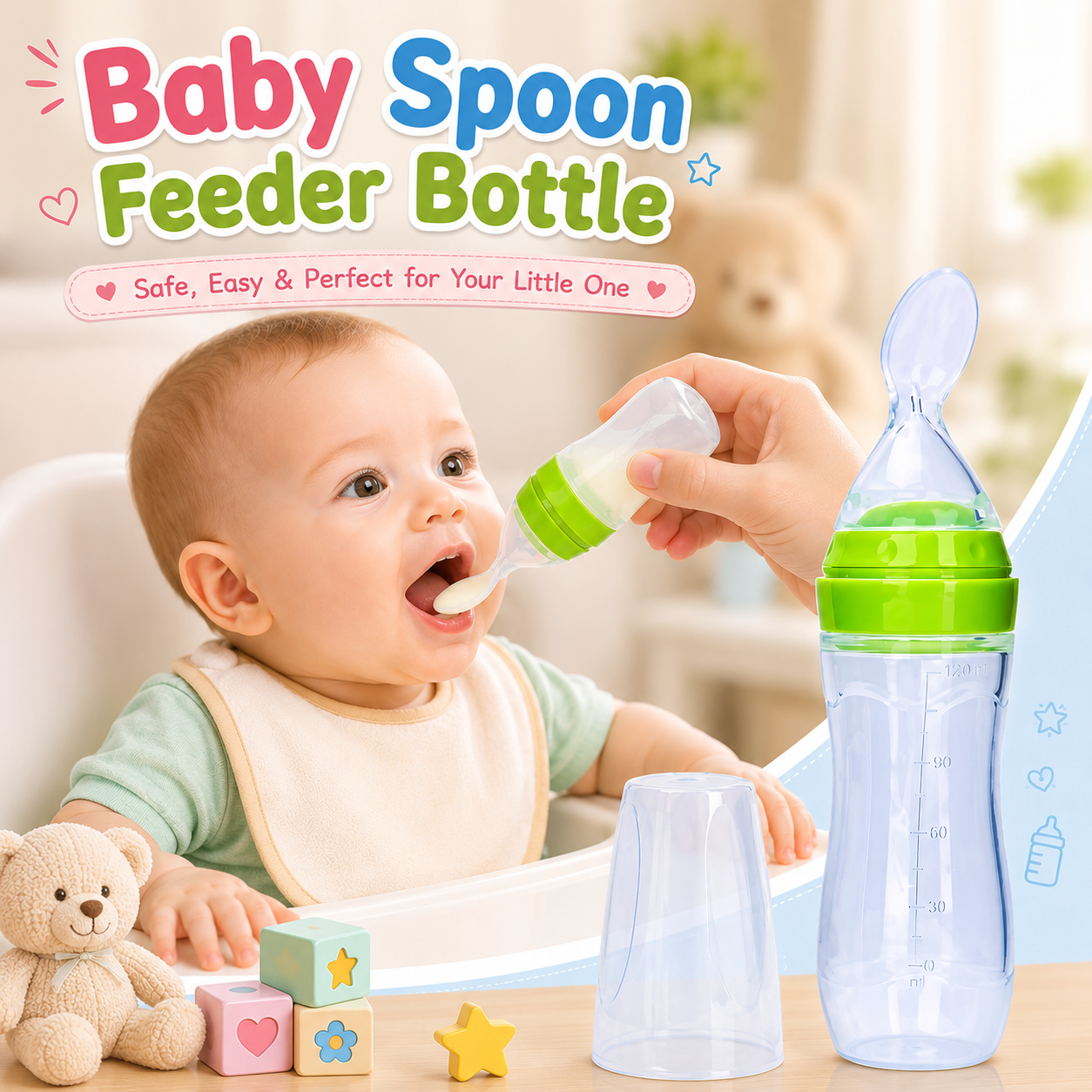 Silicone Baby Spoon Feeder Bottle for Infants & Toddlers (A1644)