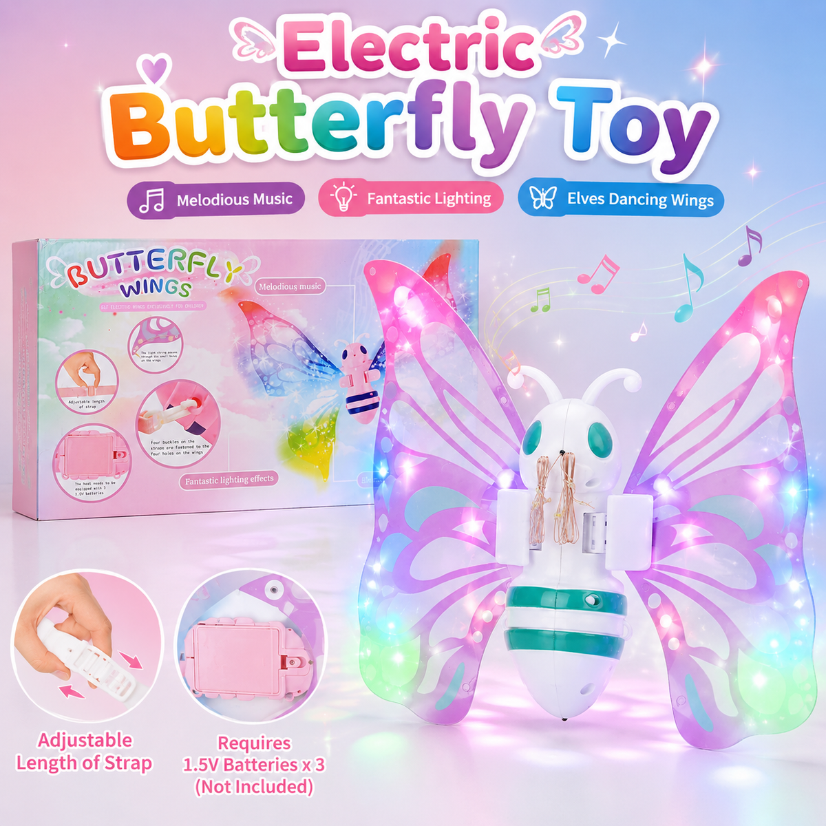 Electric Butterfly Flapping Bee Wings Toy for Kids (565)