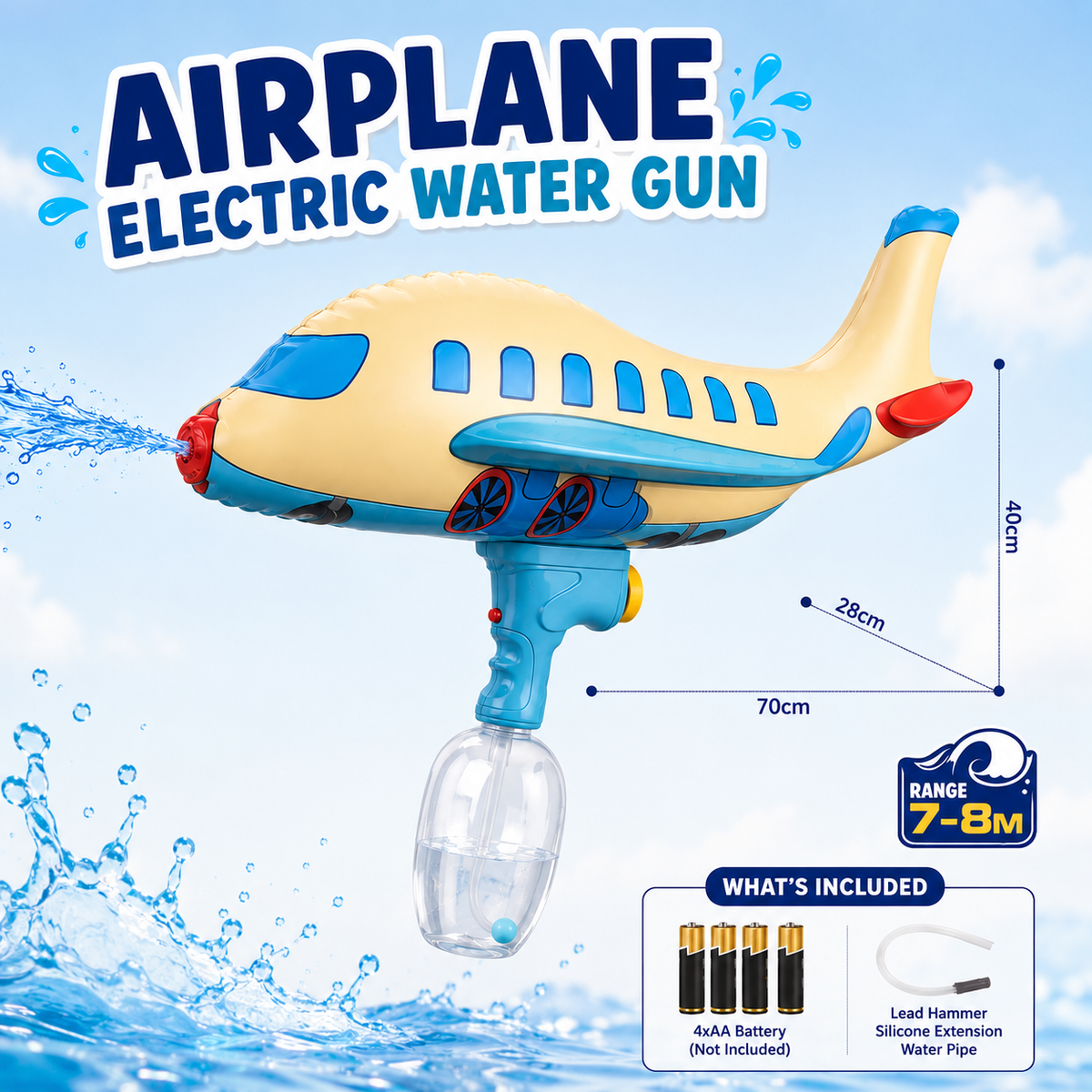 Airplane Electric Water Gun Toy for Kids (X55C)