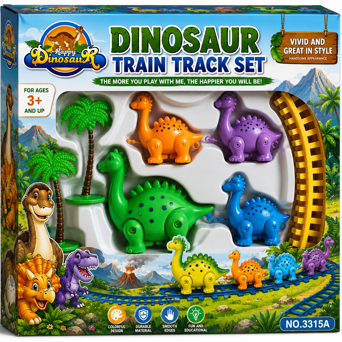 Multicolor Dinosaur Train Track Set (3315A)