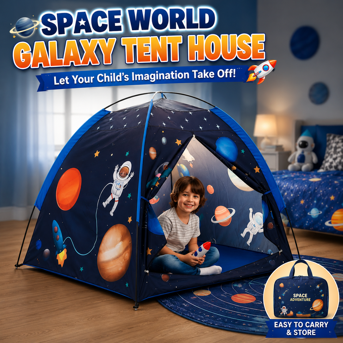 Space World Galaxy Indoor Play Tent House for Kids