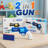 Soldier 2 in 1 Soft Darts and water shooting Gun (Random Color) (648-38)