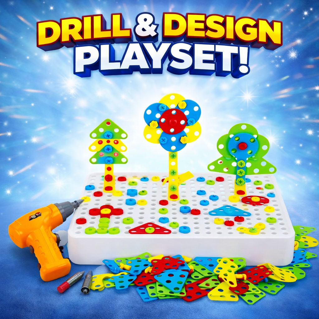 Creative Drilling Toy Set With Screwdriver Tool Playset (144 pcs | 9912A83)