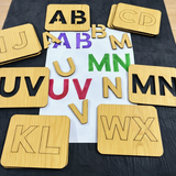 3-in-1 Wooden Kids Drawing Stencils & Puzzle Set – Urdu, English & Math