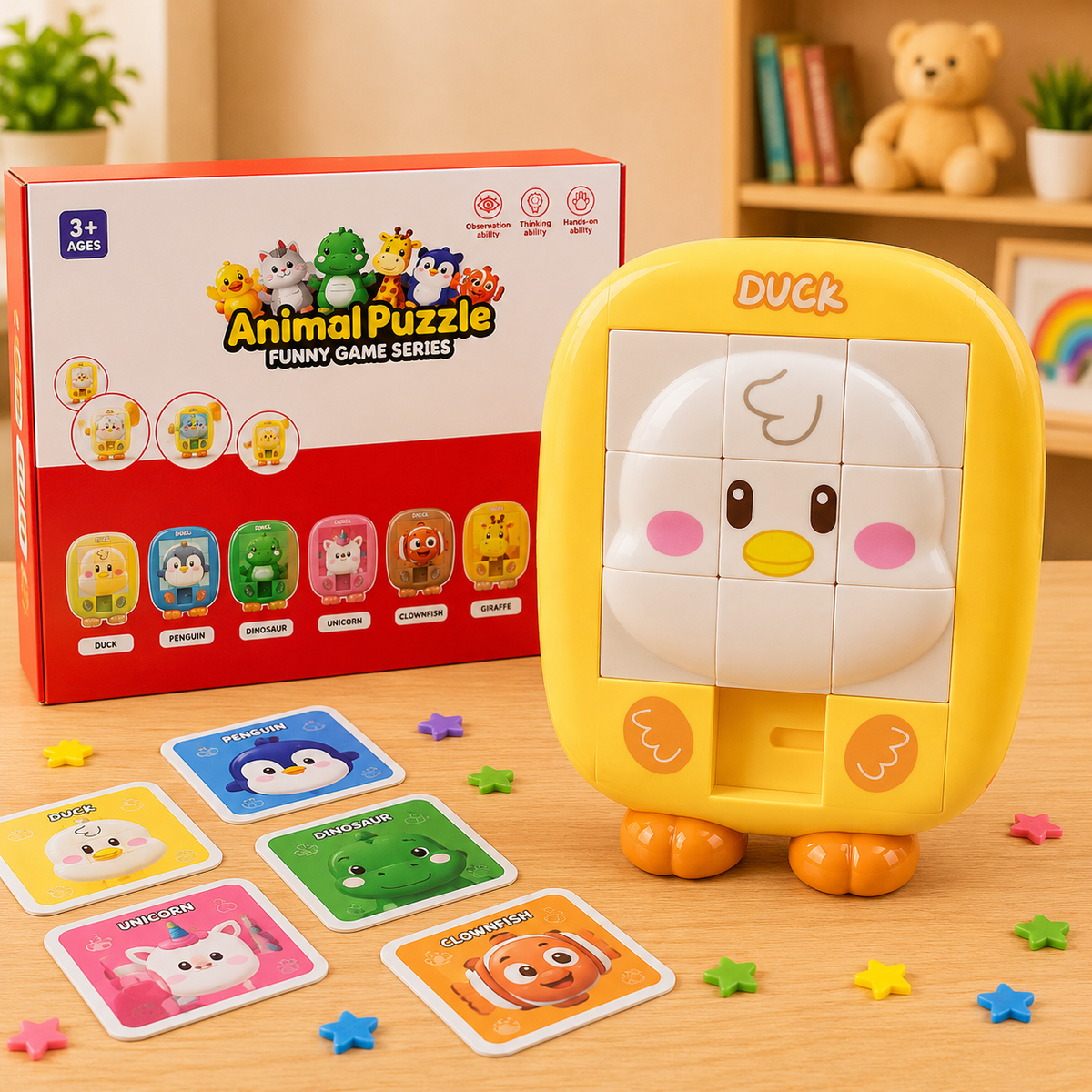 Animal Sliding Puzzle Board Game For Kids (Random Design | 761-14)