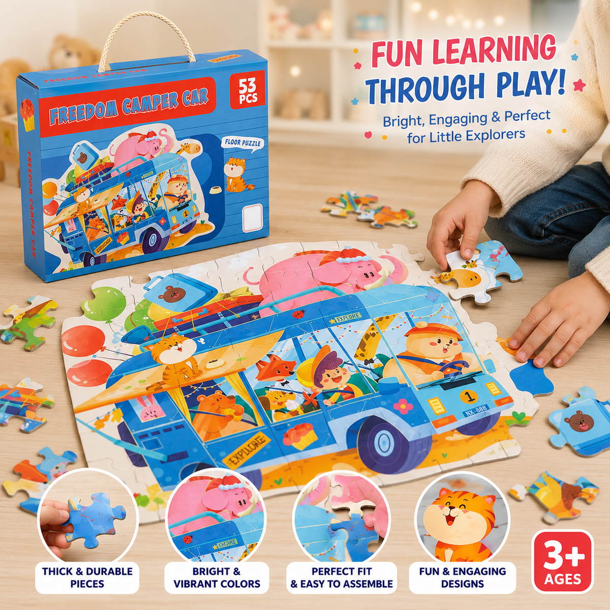 53 Pcs Camper Car Puzzle Set for Kids (88727)