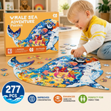 277 Pcs Whale Sea Adventure Shaped Jigsaw Puzzle for Kids (88635)