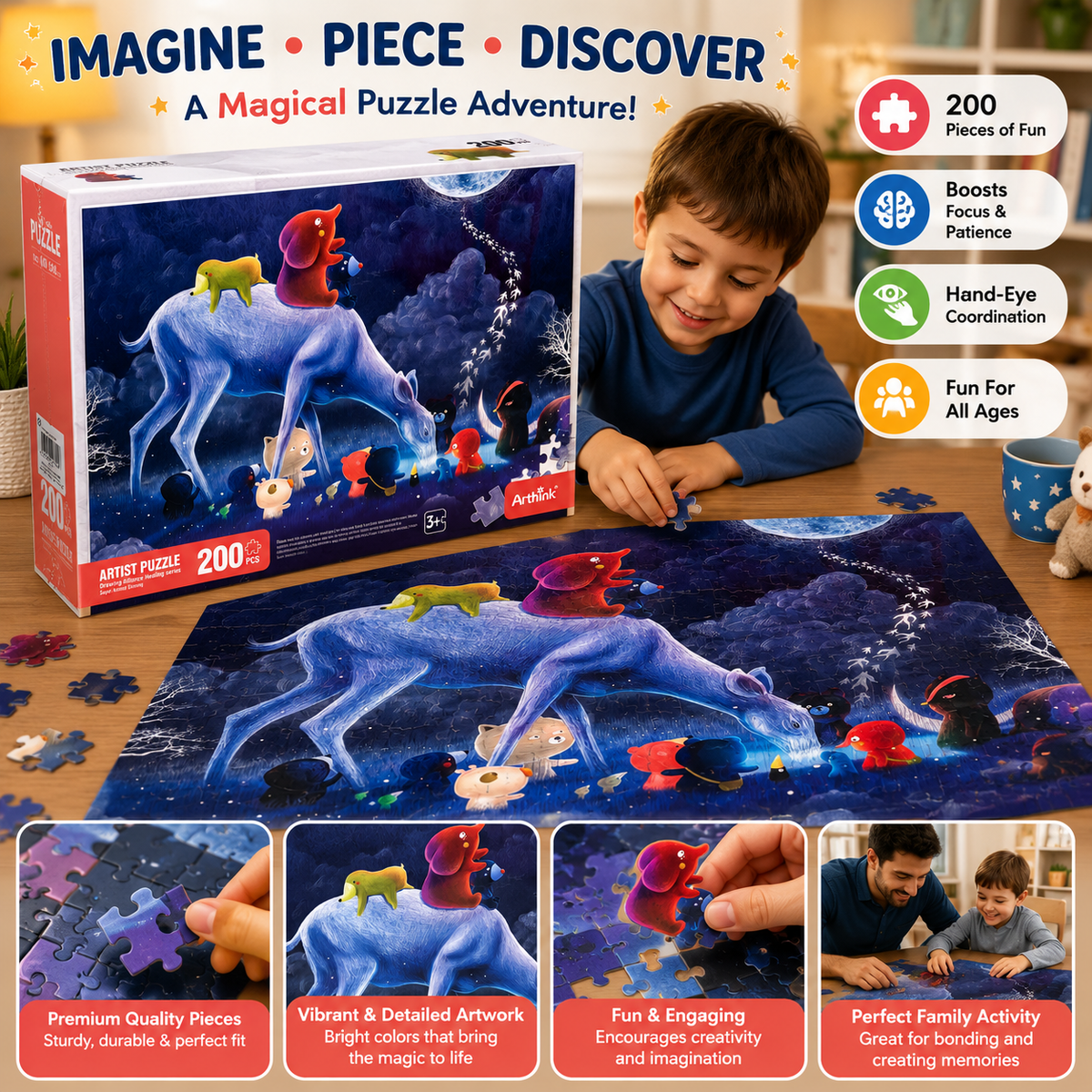 200 Pcs Artist Jigsaw Puzzle for Kids (Random | AK2118)