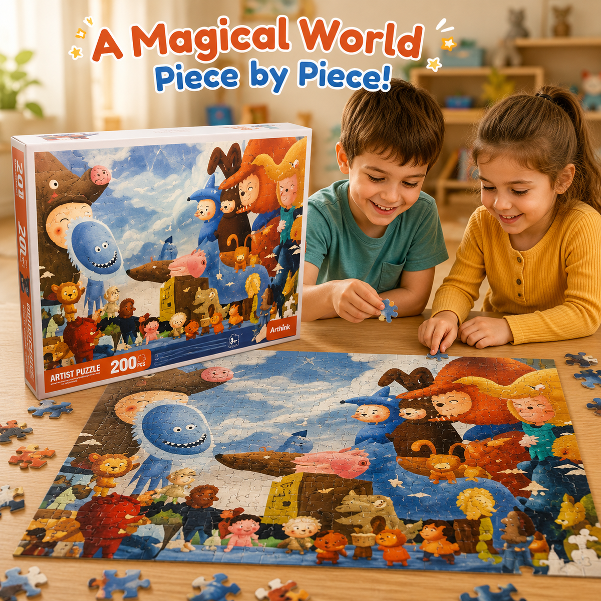 200 Pcs Artist Jigsaw Puzzle for Kids (Random | AK2118)