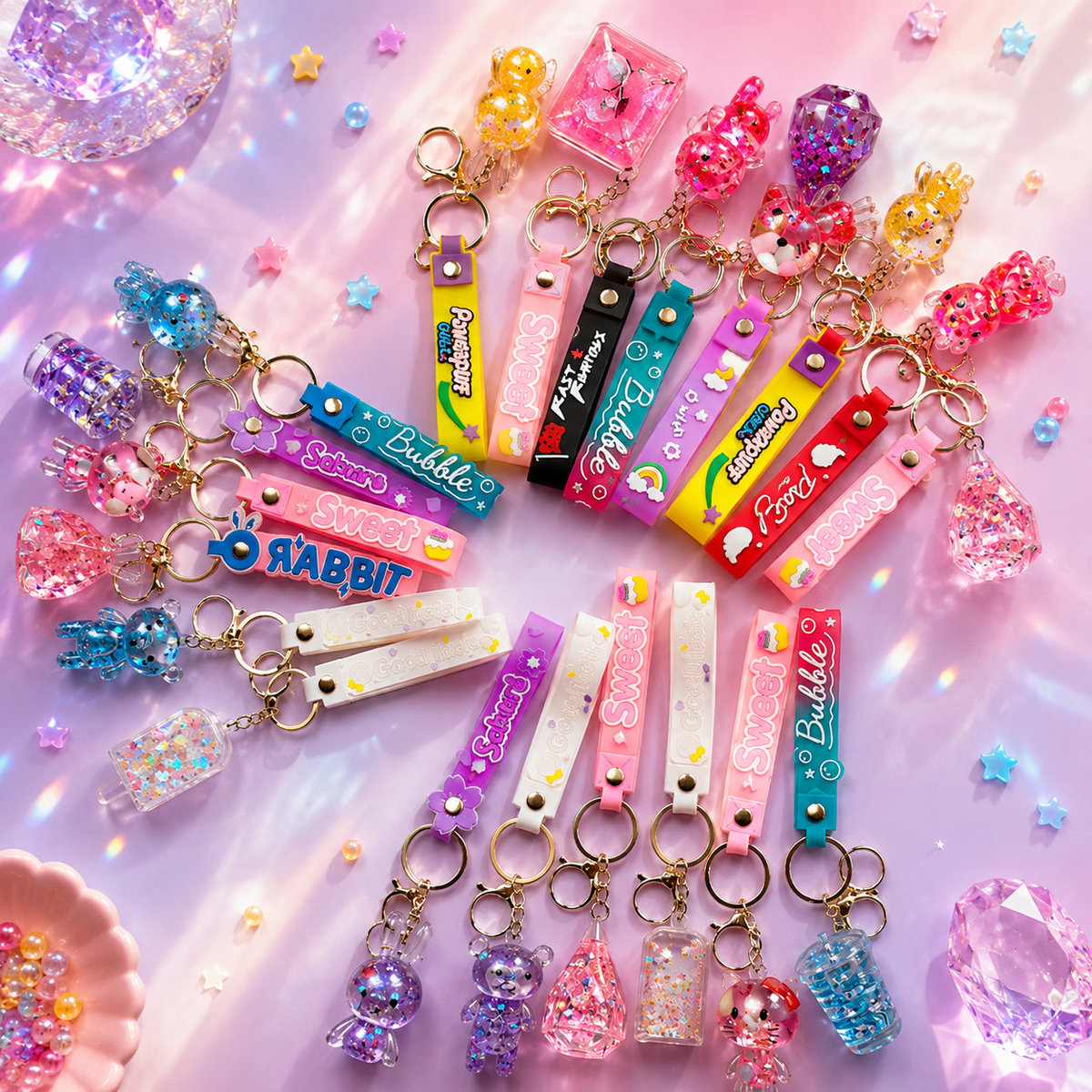 Colorful Water Keychain For Kids (Random Character | 7562)
