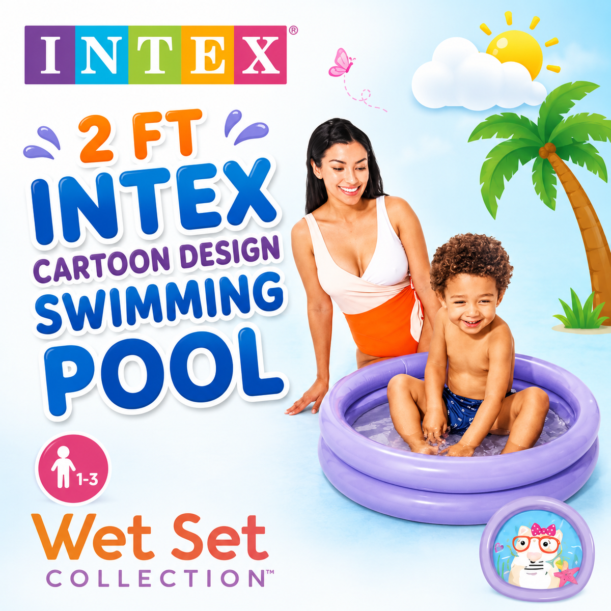 Intex Cartoon Design Inflatable Baby Pool For Kids (59409)