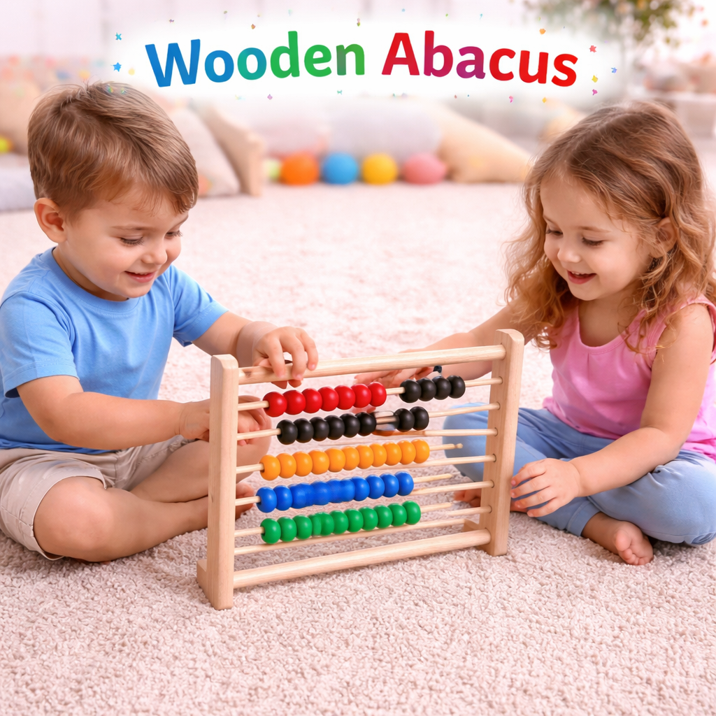Wooden Abacus Counting Colorful Beads Set for Kids (2025-36)
