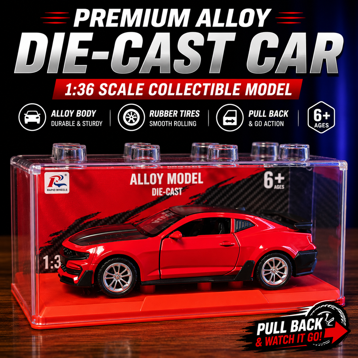 Chevrolet Camaro Premium 1:36 Scale Die-Cast (Random Color | W36888)