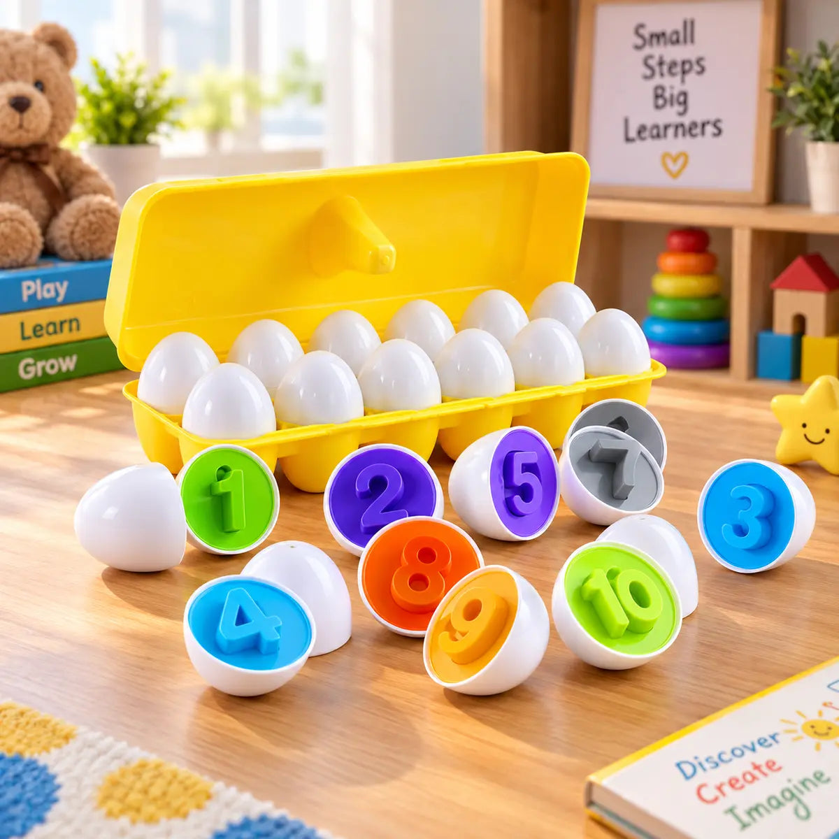 Children’s Early Education Multi Shapes and Numbers Eggs Matching Toy
