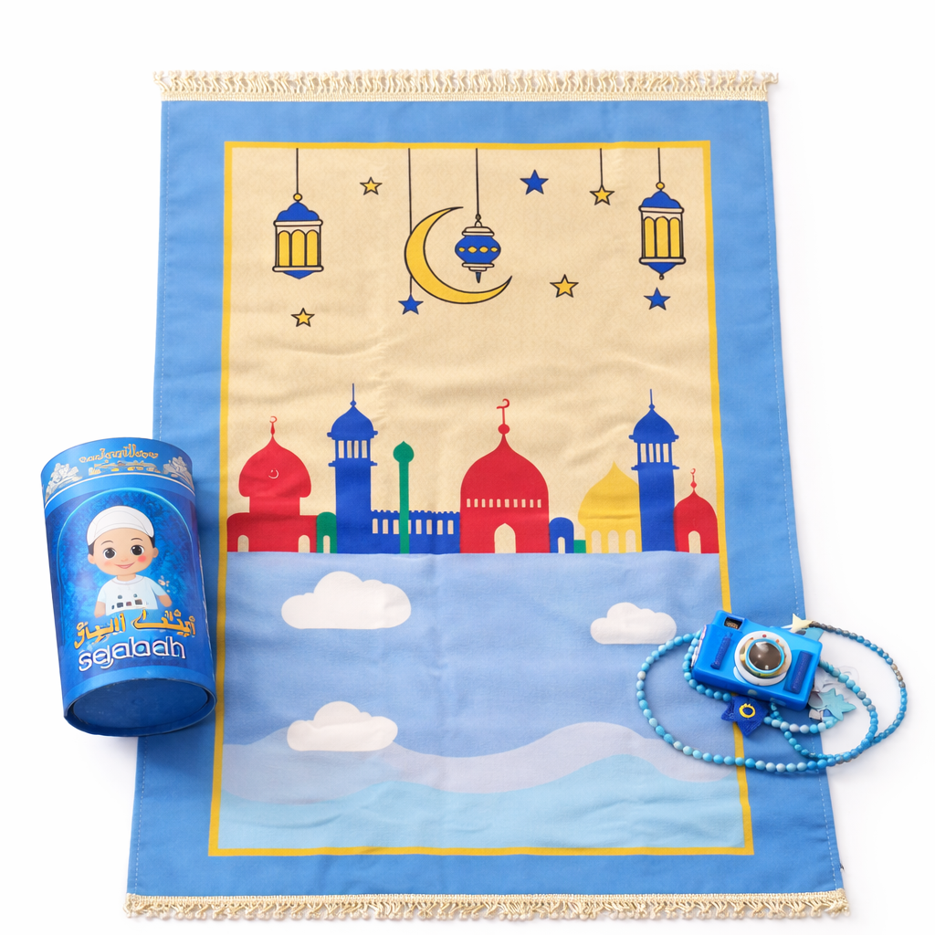 Children’s Prayer Mat Set with Tasbeeh and Digital Counter