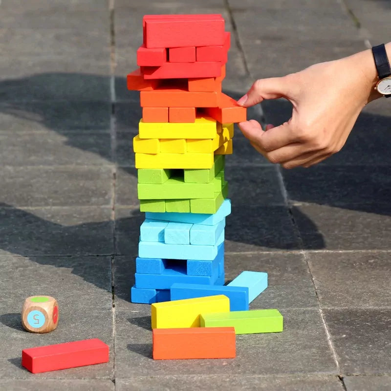 54 Pieces Wooden Colorful Jenga | 2025-8