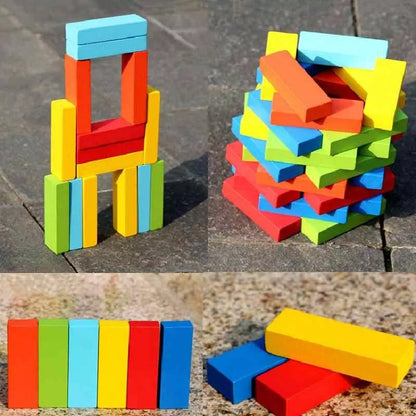 54 Pieces Wooden Colorful Jenga | 2025-8