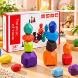 Colorful Wooden Stones Balance Stacking Game For Kids (2025-43)