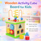 Wooden Activity Cube Board for Kids Hand and Eye Coordination (2025-1 )