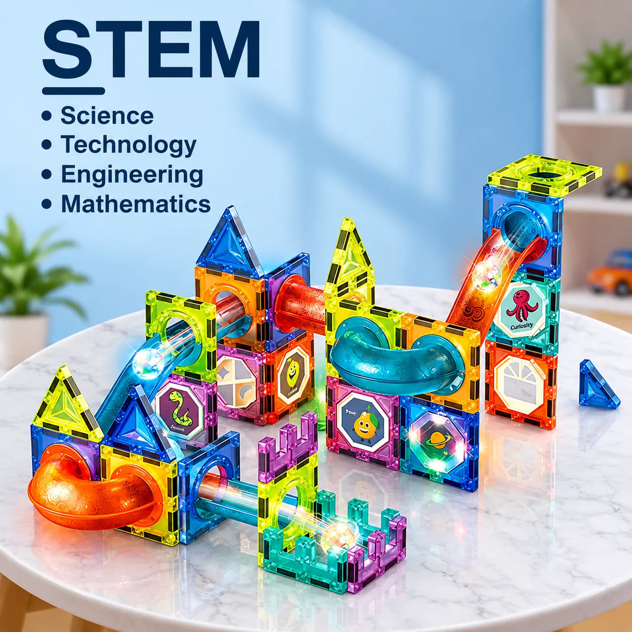 Castle Lighting Magnetic Building Blocks Set for Kids