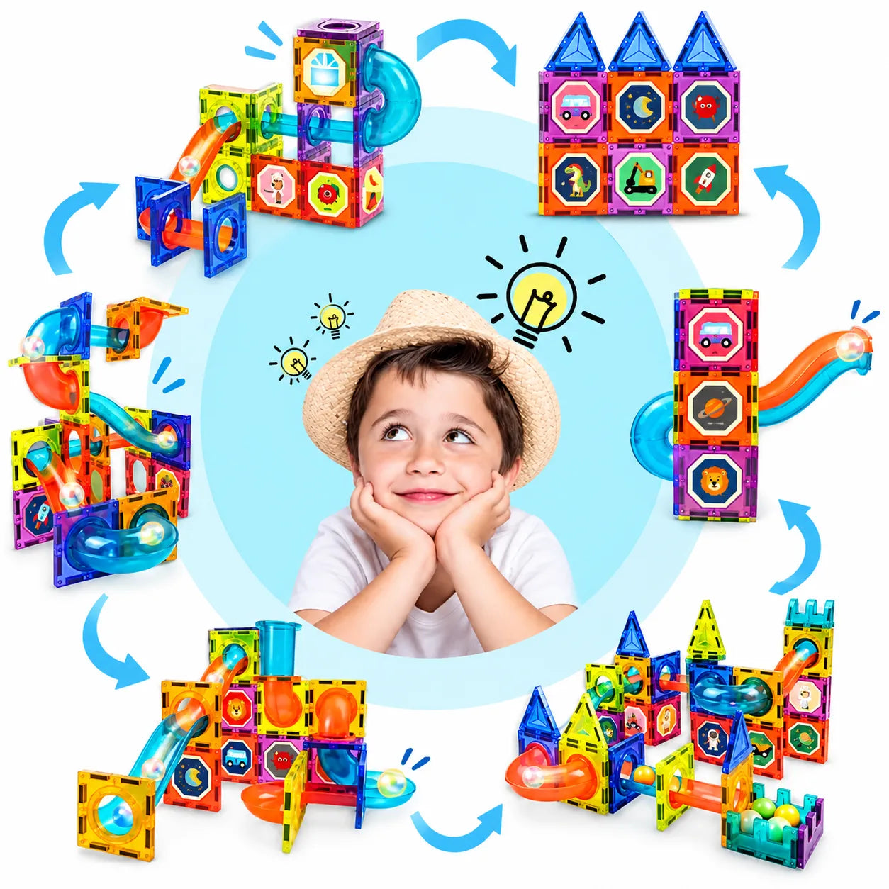 Castle Lighting Magnetic Building Blocks Set for Kids