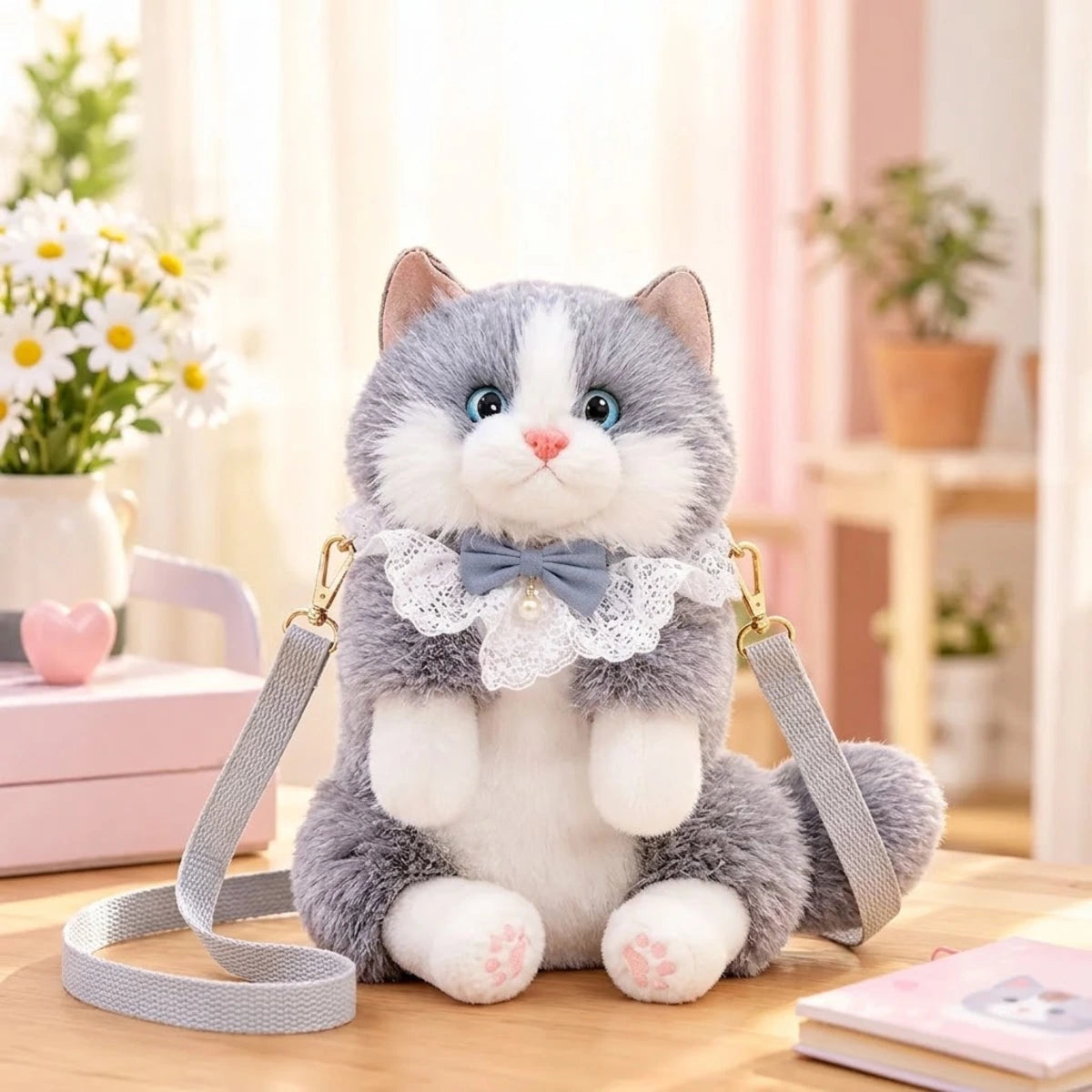 Cute Mini Realistic Cat Bag For Kids (Random Color)