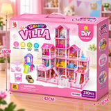 DIY Grand Villa Pink Doll House Playset (DSJ55-15 | 16)