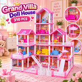 DIY Grand Villa Pink Doll House Playset (DSJ55-15 | 16)