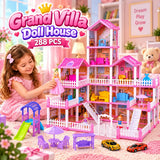 DIY Grand Villa Pink Doll House Playset (DSJ55-15 | 16)