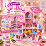 DIY Grand Villa Pink Doll House Playset (DSJ55-15 | 16)