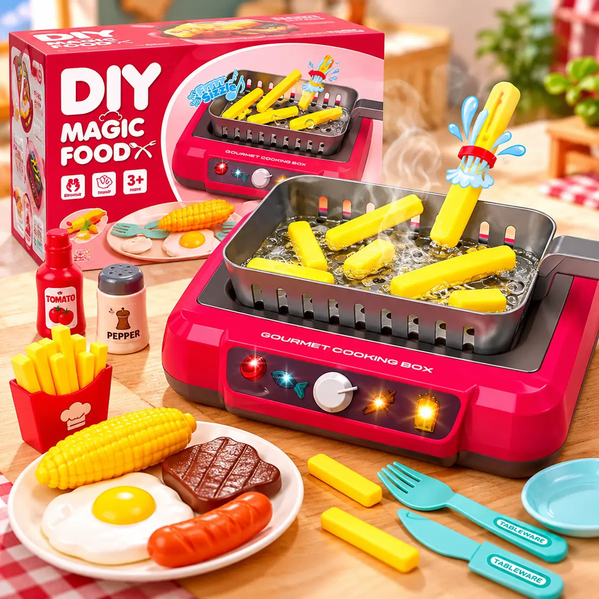 DIY Pretend Play Cooking Food Kitchen Toy Set for Kids (2A550)