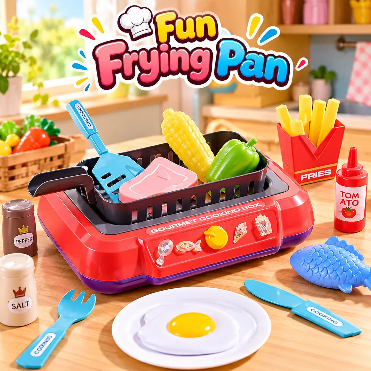 Pretend Play Cooking Food Kitchen Toy Set for Kids – DIY Magic Food Playset