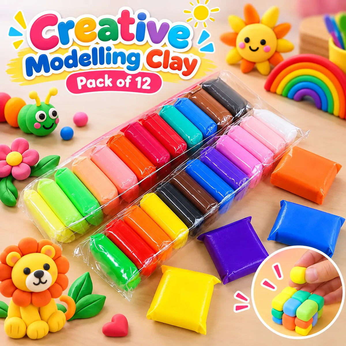 DIY Soft Creative Modelling Clay dough For Kids (Imported)