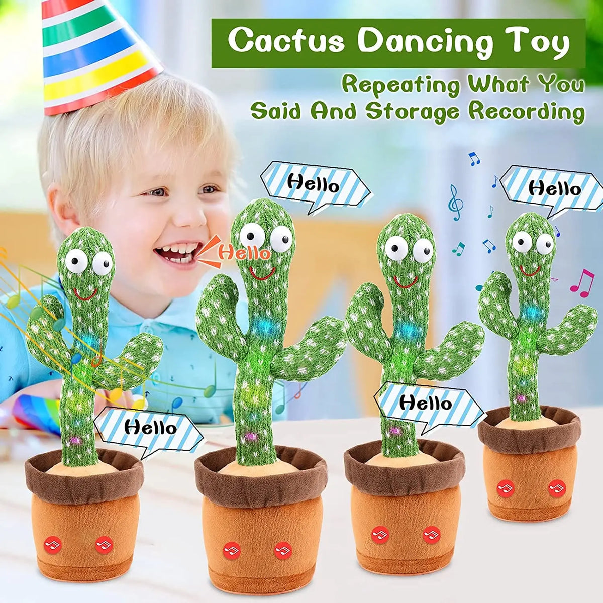 Dancing Talking Cactus Toy (Rechargeable | 02)