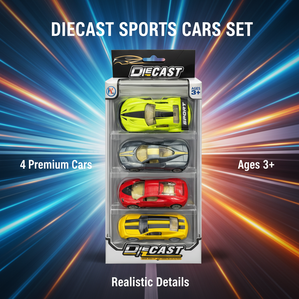 Die-Cast Pull Back Race Car Set (Random Color)