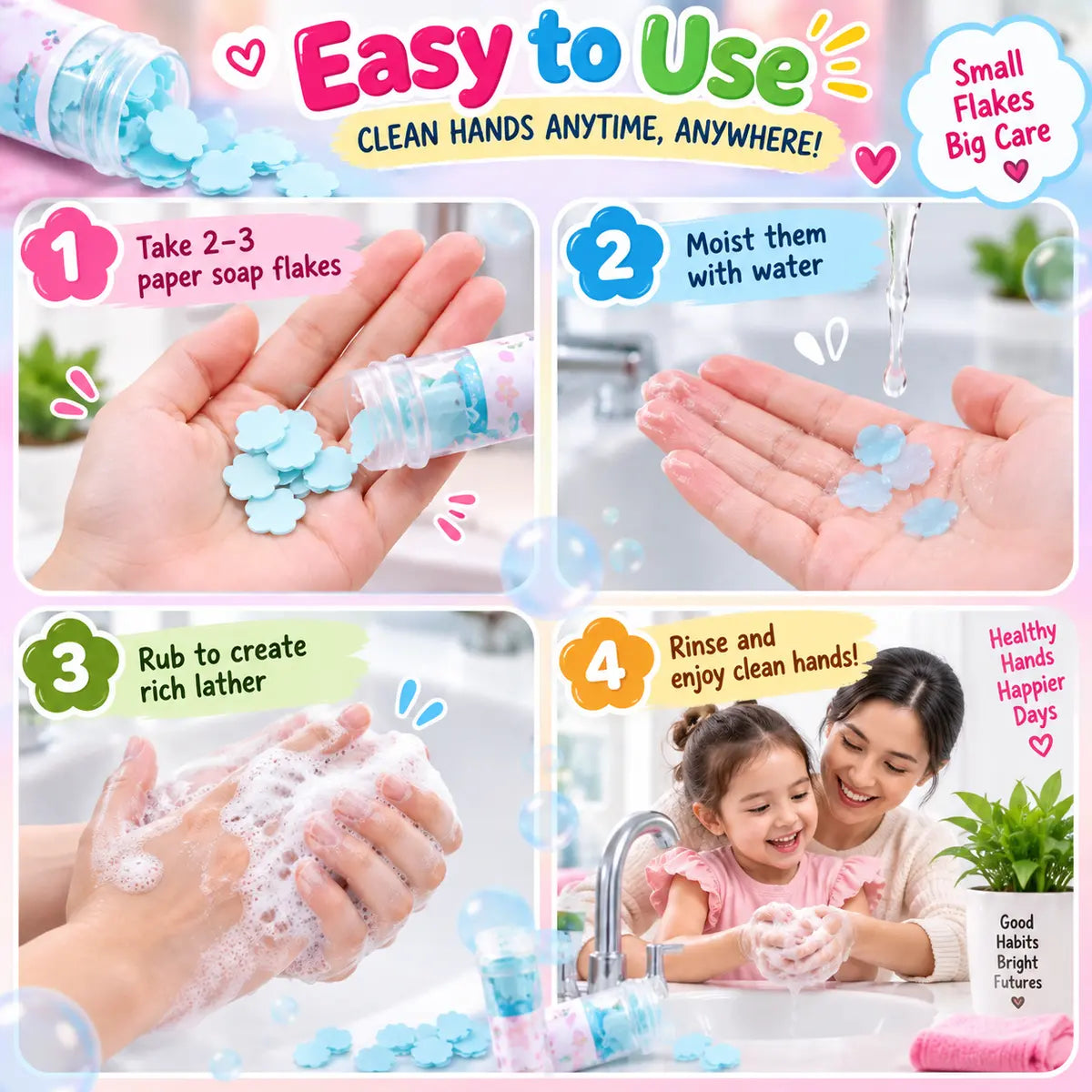 Disposable Paper Soap Flakes for Hand Wash 