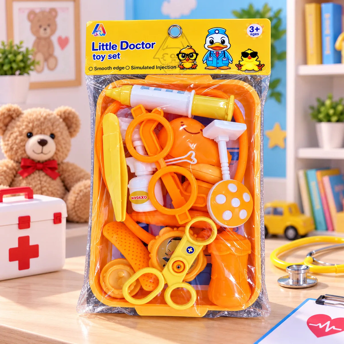 Doctor play toy set for kids with colorful pretend medical accessories