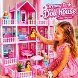 DIY Dreamy Pink Doll house villa Playset