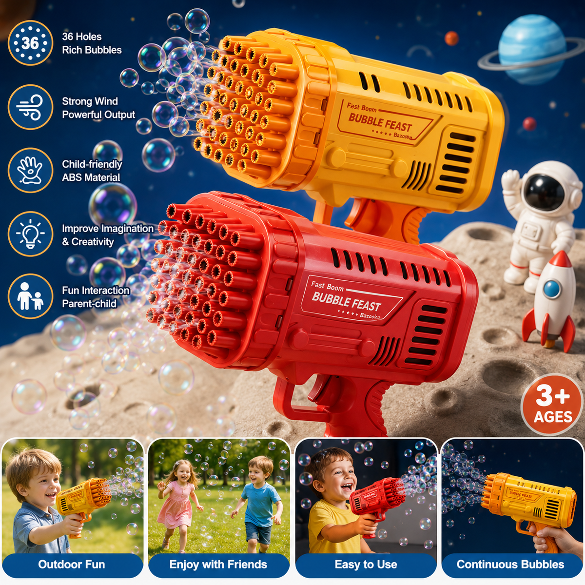 Electric Bazooka Automatic Bubble Gun (2188-65)