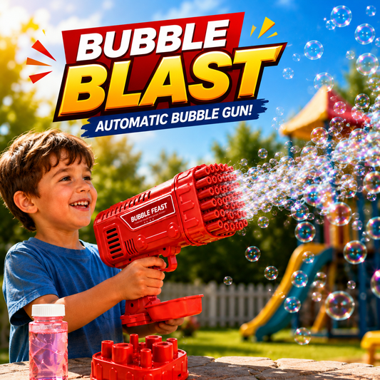Electric Space Rocket Bubble Gun Automatic Bubble Blaster for Kids