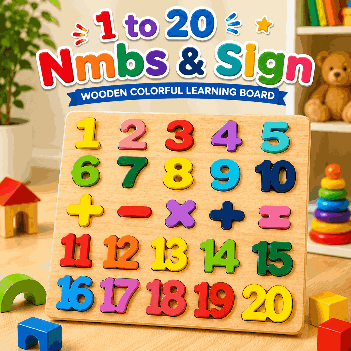 Early Educational Wooden Colorful 3D Learning Board (XY-5624)