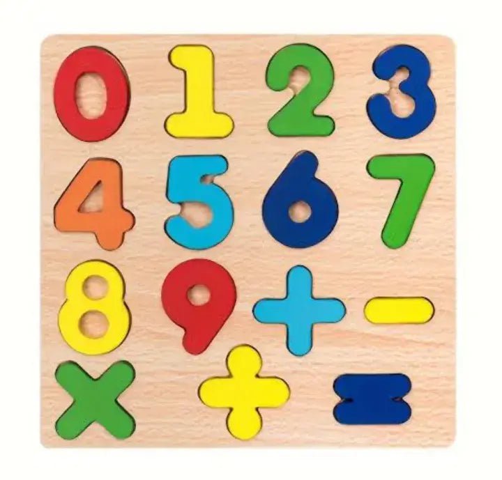 Early Educational wooden Colorful 3D Numbers Shapes and Alphabets - Toynix